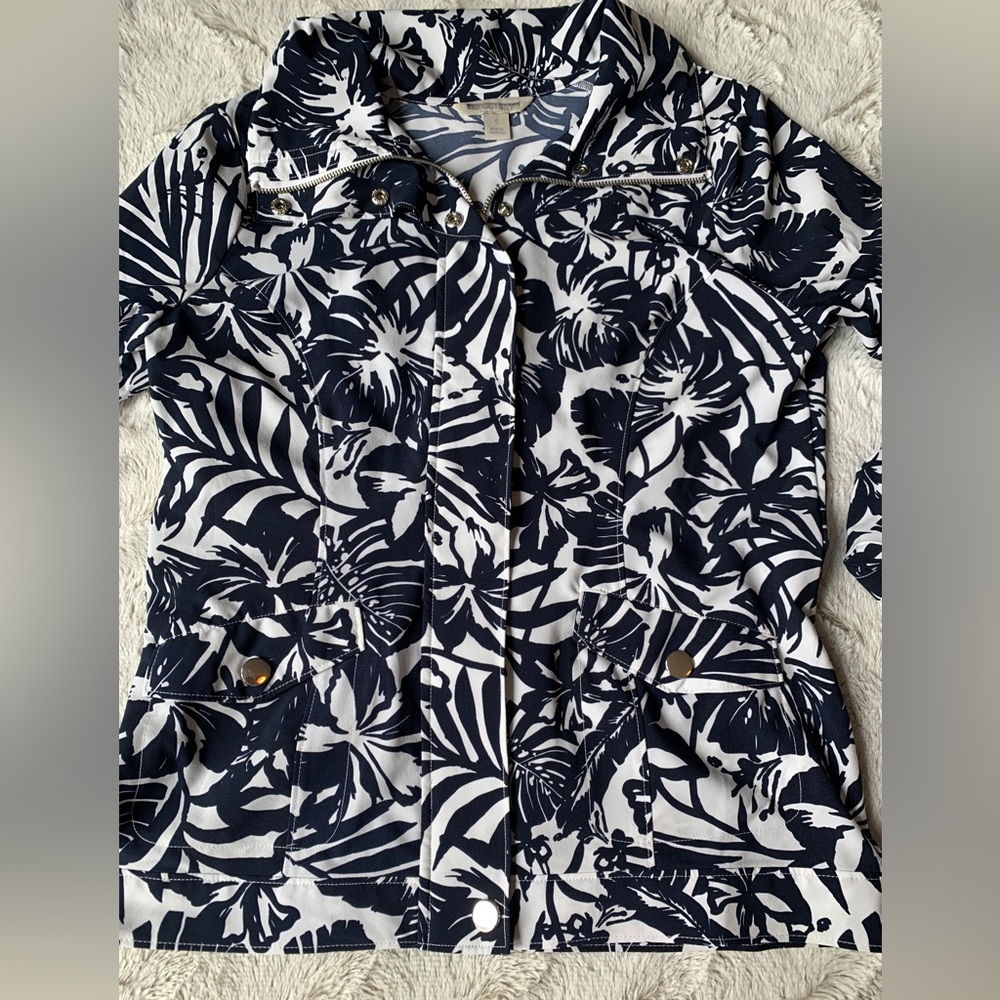 Laura Ashley - Navy Blue/White Lightweight Jacket - Picture 5 of 10